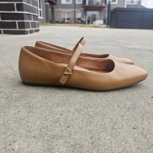 Vionic Alameda Brown Leather Square Toe Mary Jane Flats Shoes EU 42 US 11 - Picture 2 of 8